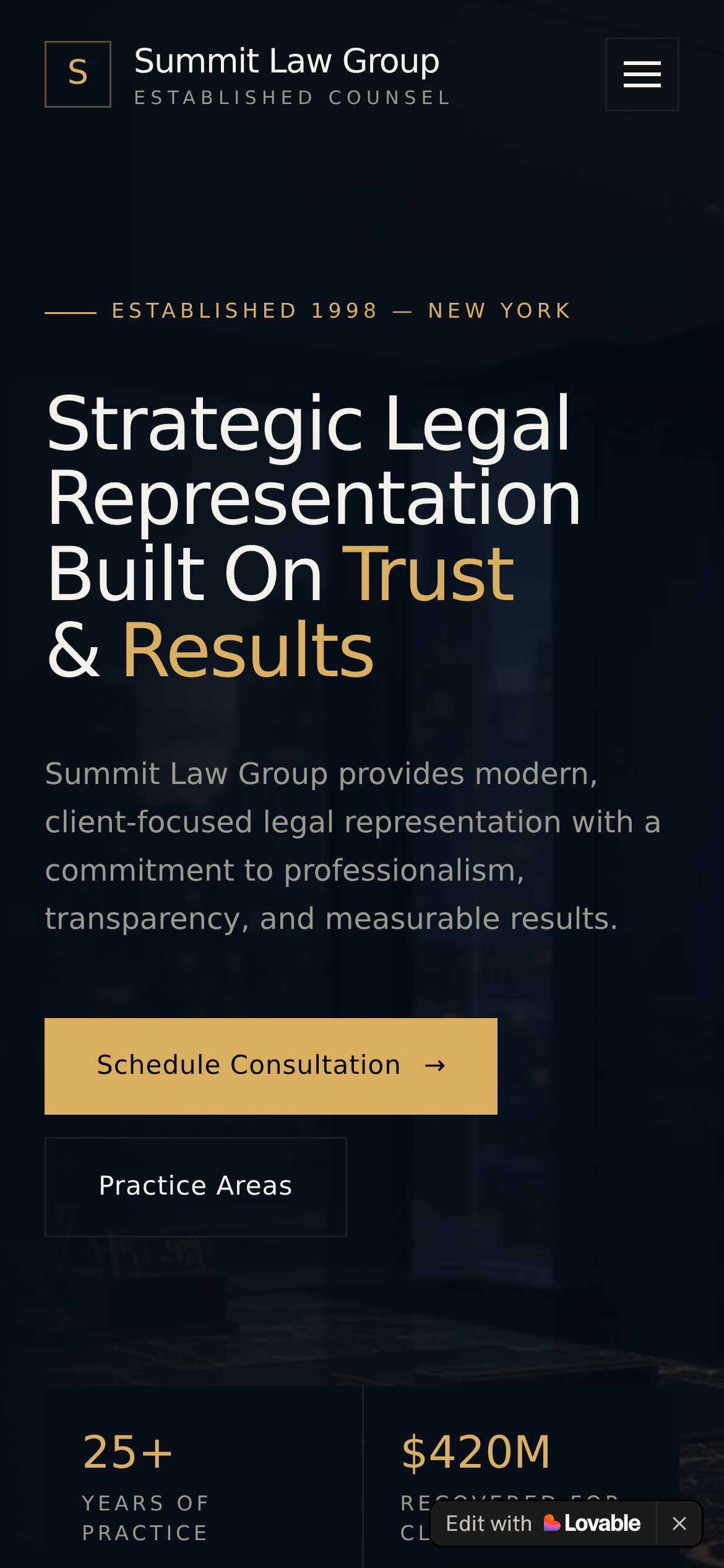 Summit Law Group mobile preview